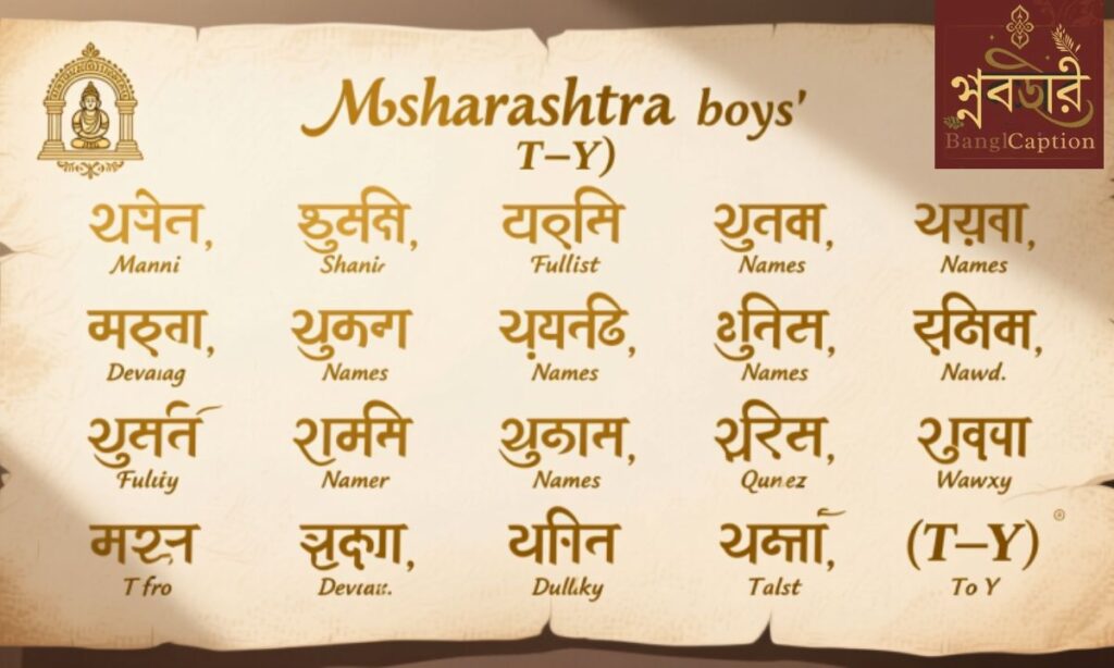 মহারাষ্ট্রের ছেলেদের নাম (T–Y) পূর্ণ তালিকা